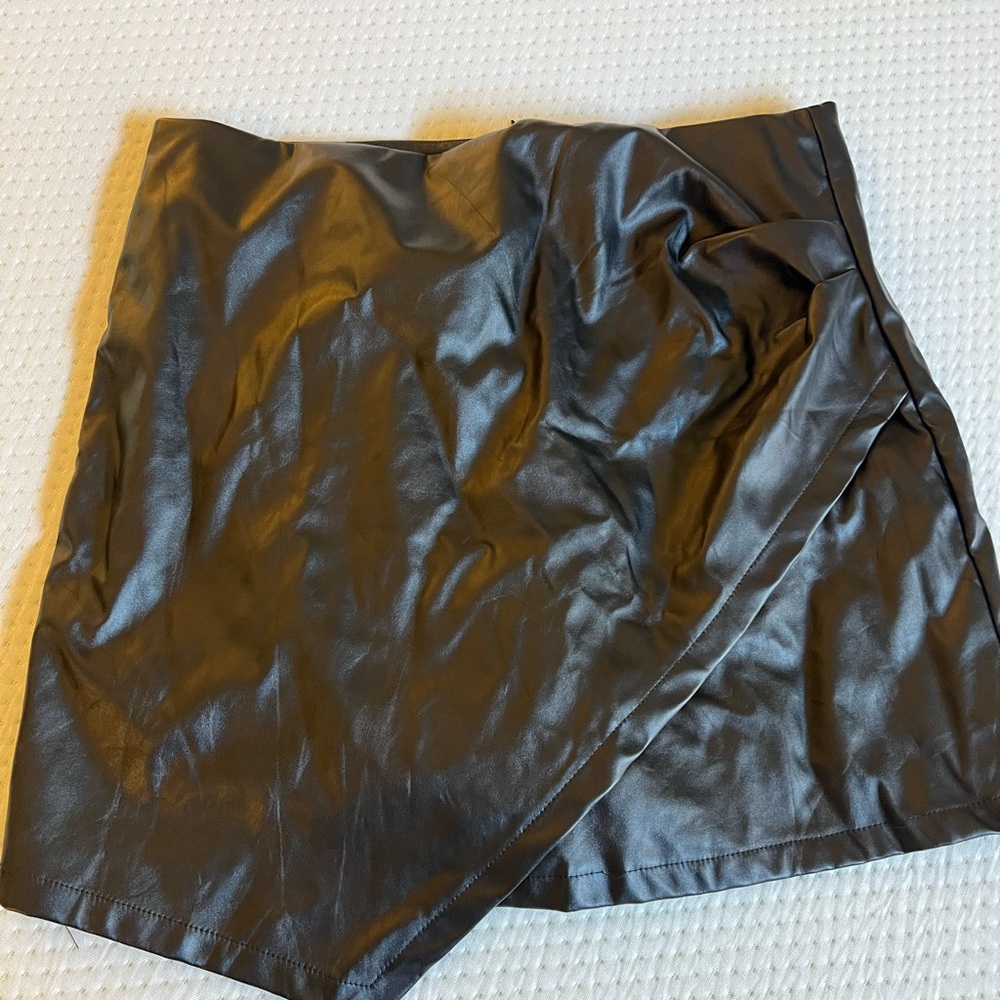 Black Faux Leather Skirt